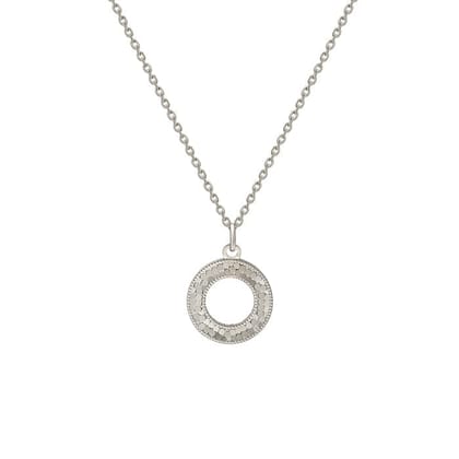 Silver Classic Round Pendant with Chain