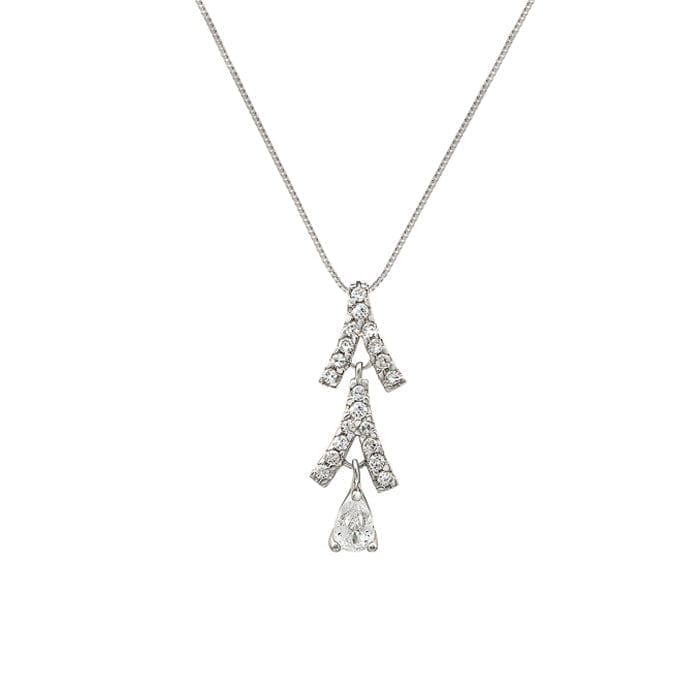 Silver Trifecta Pendant with Box Chain