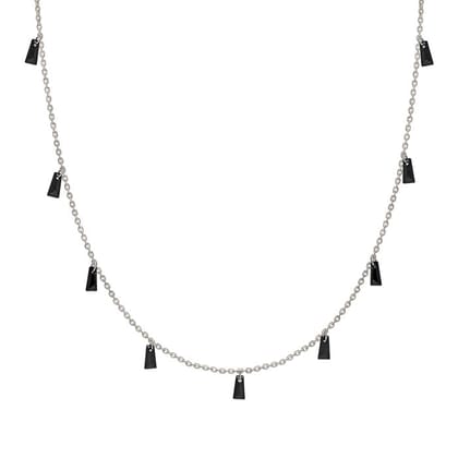 Silver Black Radiant Necklace