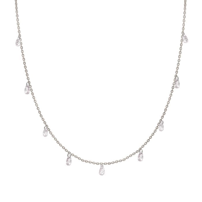 Silver White Crystalized Necklace