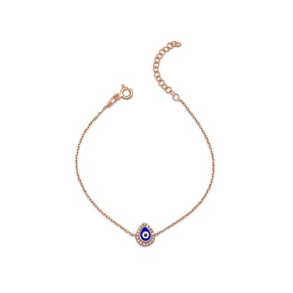 Rose Gold Dark Evil Eye Drop Bracelet