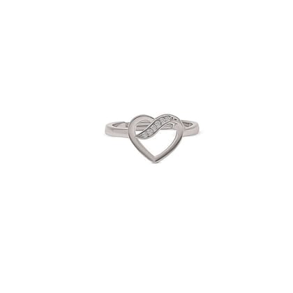 Silver Heart Swirl Ring