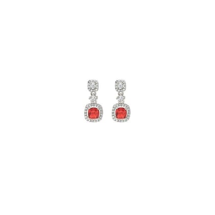 Silver Red Royalty Earrings