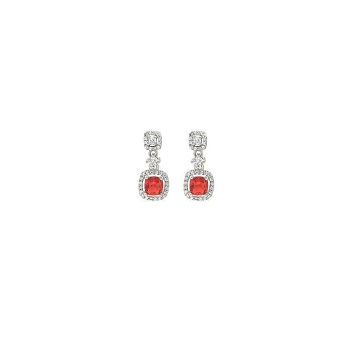 Silver Red Royalty Earrings