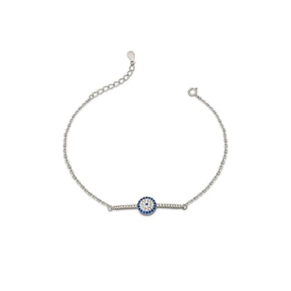 Silver Christie Evil Eye Bracelet