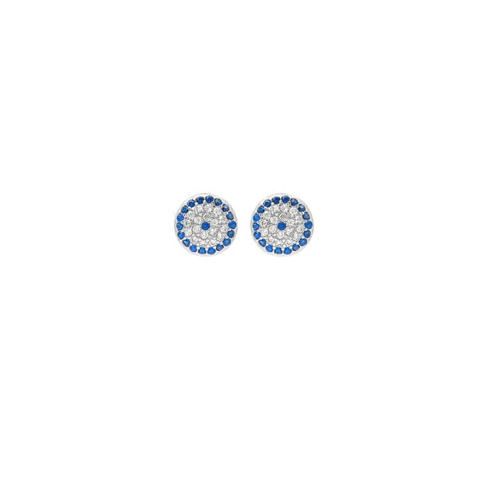 Silver Christie Evil Eye Earrings