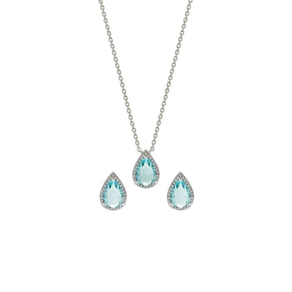 Silver Ocean Bliss Necklace Set