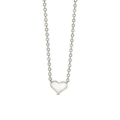 Silver Pebble Heart Pendant with Chain