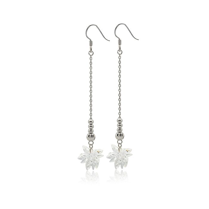 Silver Frozen Flake Earrings