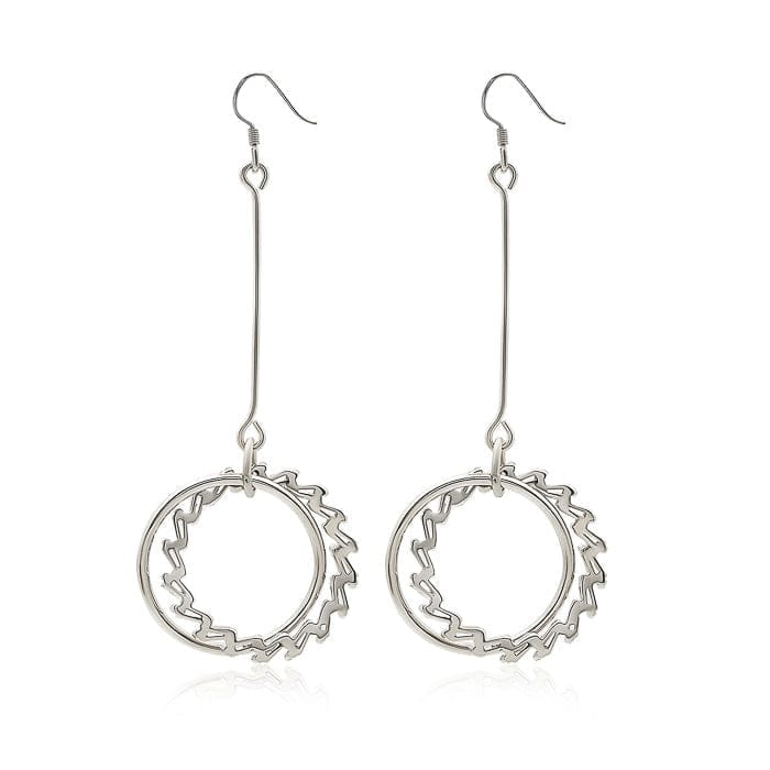 Silver Crystal Crux Earrings