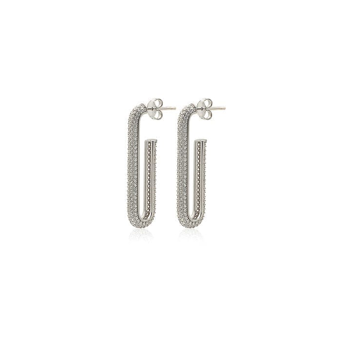 Silver Modern Curve Earrings