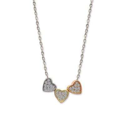 Silver Triple Heart Necklace