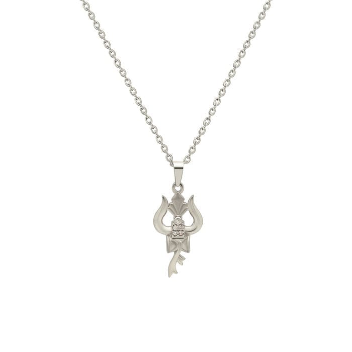 Silver Trishul Pendant with Chain