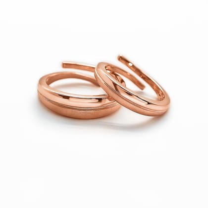 Rose Gold Love Band Couple Rings