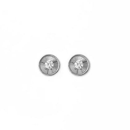 Silver Stone Rim Earrings