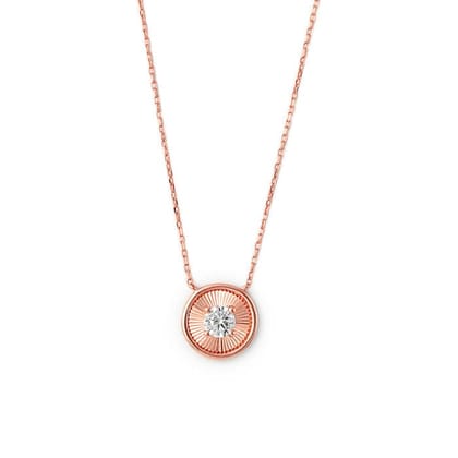 Rose Gold Stone Rim Necklace