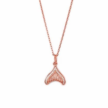 Rose Gold Mermaid's Tail Pendant with Chain