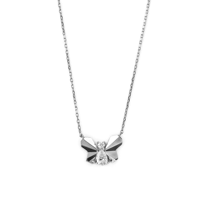 Silver Social Butterfly Pendant with Chain