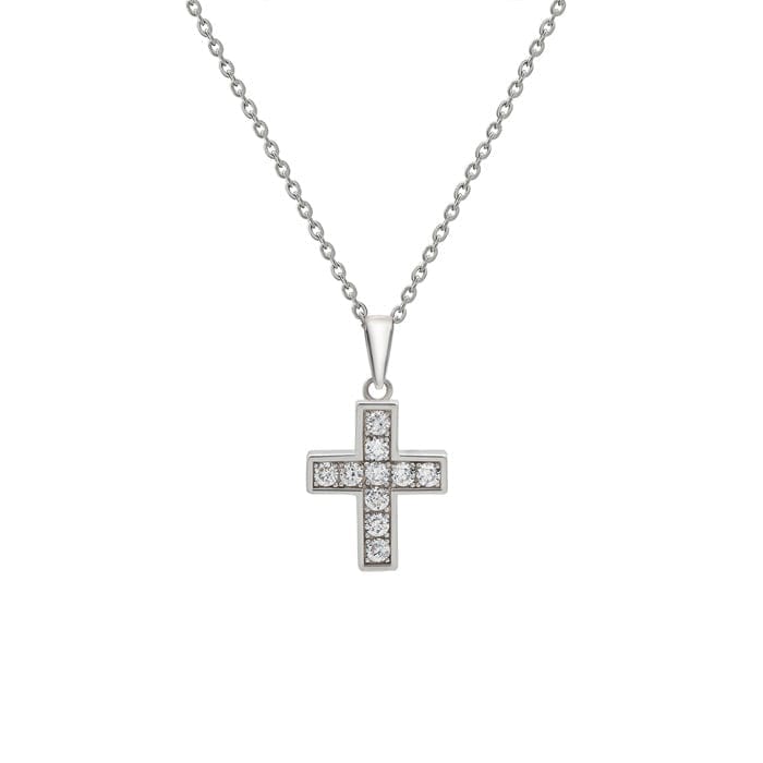 Silver Christ's Vogue Cross Pendant with Chain