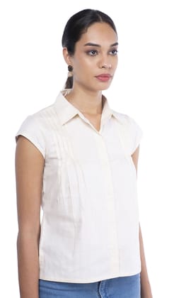 Ivory Pin-Tuck Shirt