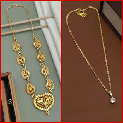 New High gold plated peacock designer neckless for girls and women's (RK_PN-3) &  CHAIN-PENDANTS necklaces & chains (COMBO PACK OF 2 PIC)