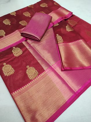 Banarasi Zari Woven Border Silk Sarees