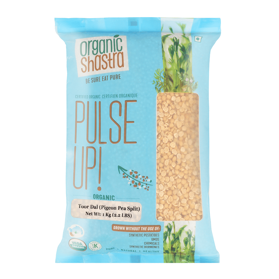 Organic Shastra Unpolished TurDal/Pigeon Pea/ArharDal/Pavuram B - High in Protein, Fiber-Rich Legume, Low in Fat & Cholesterol, Nutrient-Dense for Blood Sugar Control & Immunity, Versatile Ingredient - 1 KG