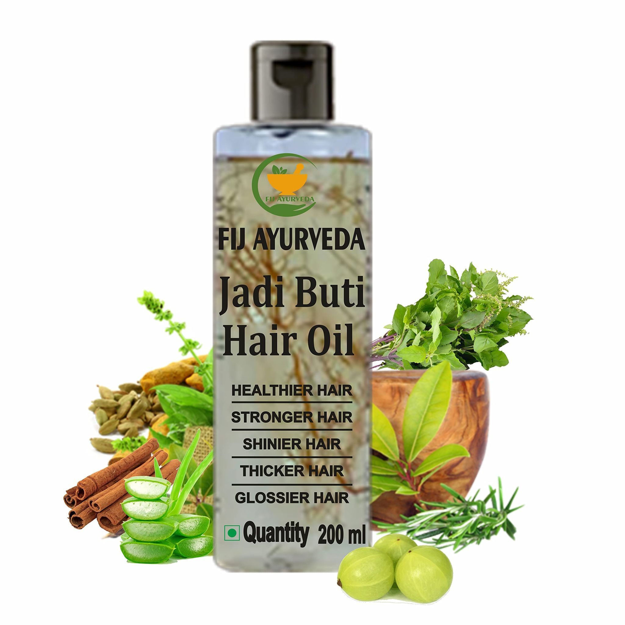 FIJ AYURVEDA Jadi Buti Hair Oil | Jadibuti | Helps in Hair Fall Control and Hair Growth with Natural Herb for Men & Women � 200Ml