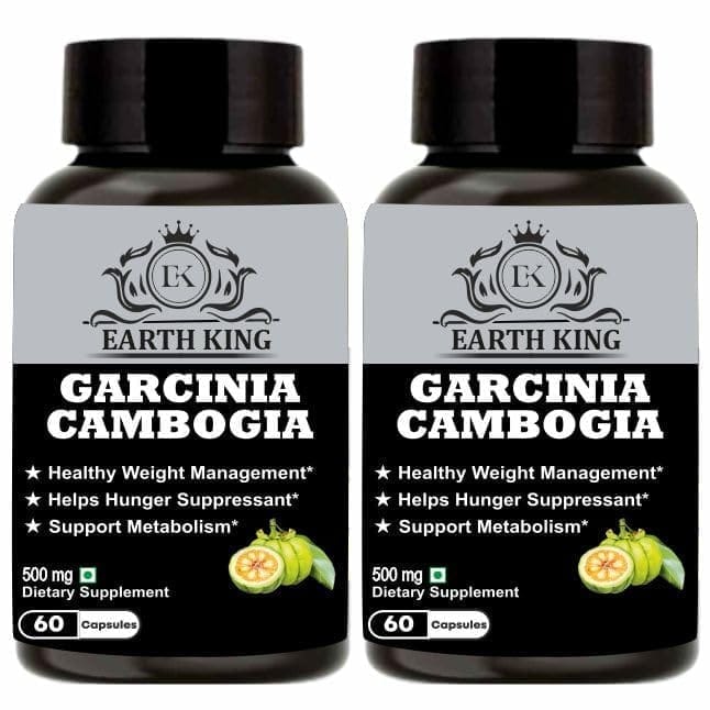 EARTH KING Garcinia Cambogia Capsule with Green tea & Green coffee Extract Helps in Weight Management, Fat Loss & Fat Burner for Men & Women � 500mg 60 Capsules (Pack of 2)