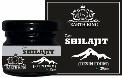 EARTH KING Pure Ayurvedic Shilajit/Shilajit Resin | Raw Shilajit | Shudh Shilajit | (Semi Liquid) - 20Gm (Pack of 1)