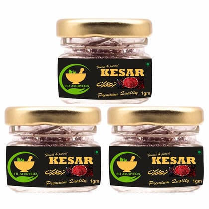 FIJ AYURVEDA Saffron Thread Kesar/ Keshar/ Zafran /Jafran (A++ Grade) for Pregnant Women � 3GM (Combo Pack)