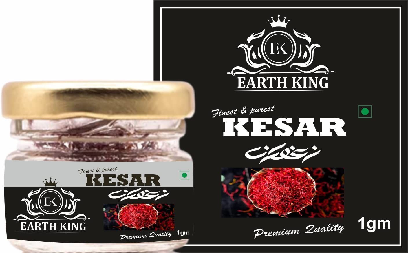 EARTH KING Saffron Thread Kesar/Keshar/Zafran/Jafran for Men Women (A++ Grade) � 1GM