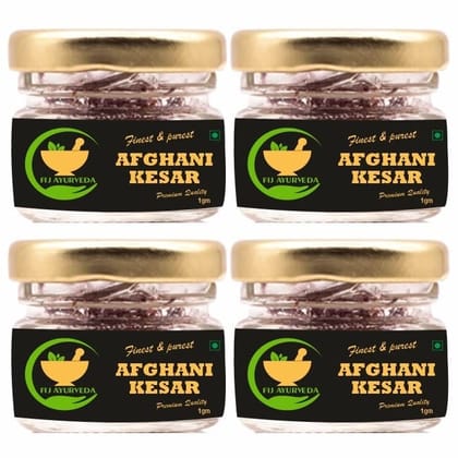 FIJ AYURVEDA Natural & Finest A++ Grade Afghani Kesar Thread Saffron/Keshar/Zafran/Jafran for Biryani & Cooking � 4GM Combo Pack