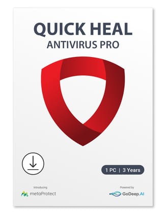 Quick Heal Antivirus Pro Latest Version - 1 PC, 3 Years (Email Delivery - No CD)