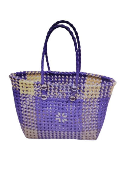 Purple Handwoven Wire Bag