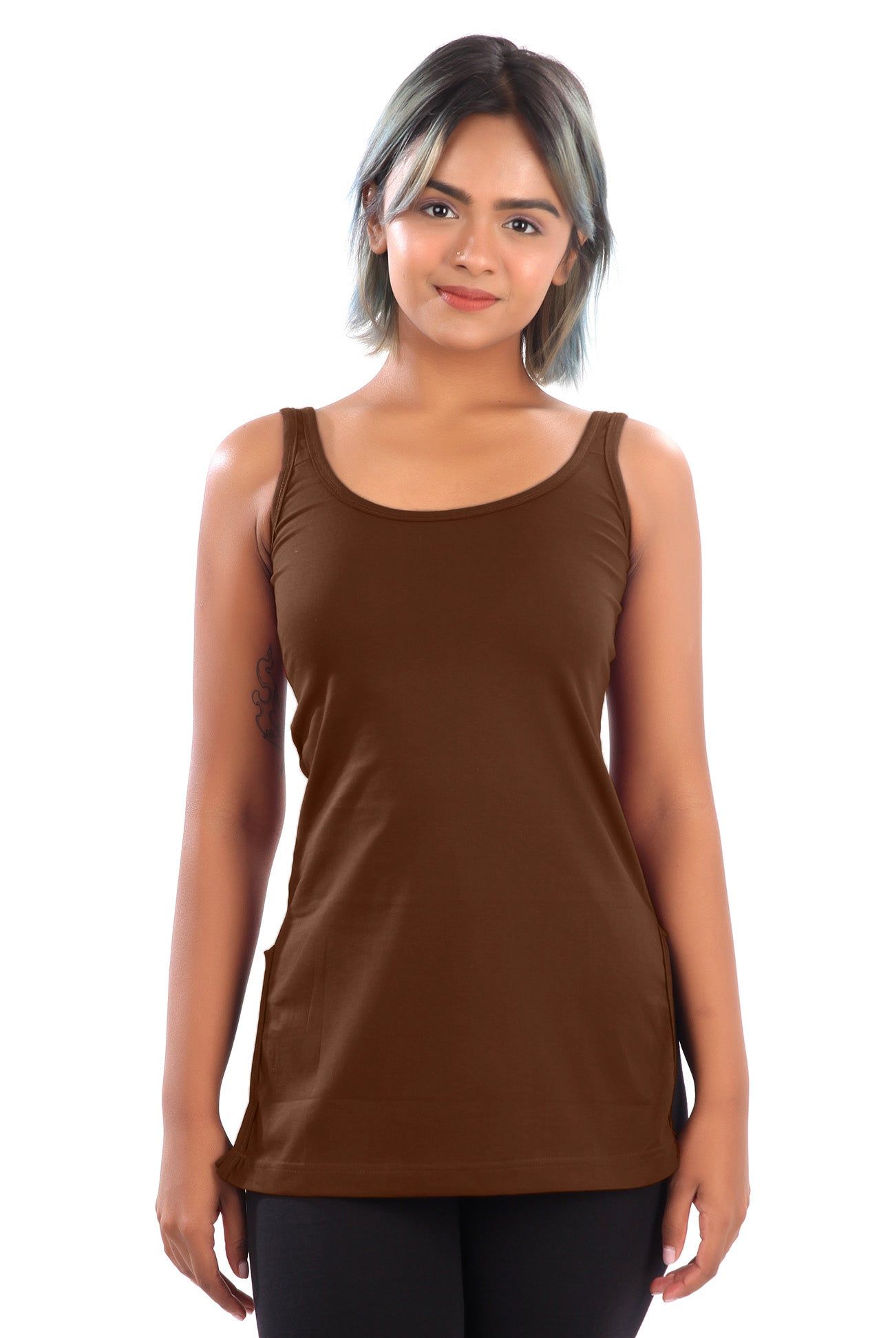 Women Hug Lavendar Full Slip Camisole  Brown