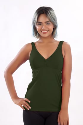 Women Hug in Touch Slip Camisole Green