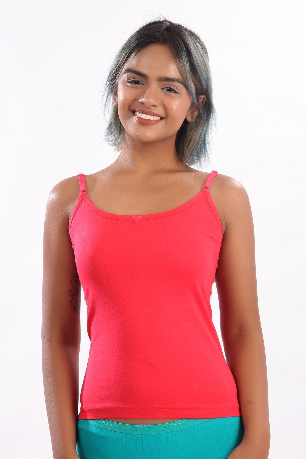 Women Hug Blossom Slip Camisole Tomato Red