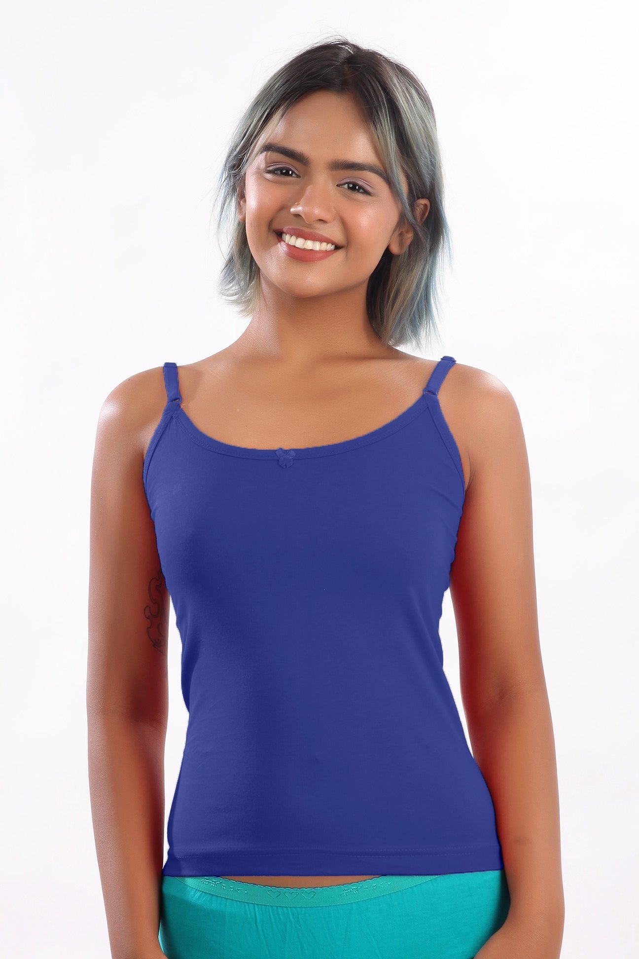 Women Hug Blossom Slip Camisole  Ink Blue