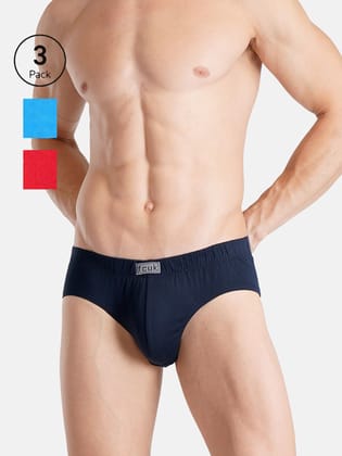 FCUK Play Preston, Men's Briefs Pack of 3-Dark Blue-Blue-Red