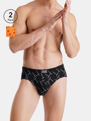 FCUK Play Bruce, Men's Printed Briefs Pack of 2-Back