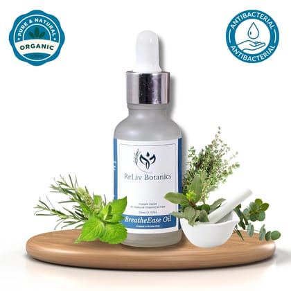 BreatheEase - Instant Relief, All Natural, Non-Drowsy, Nasal Decongestant, Headache, Cough and Cold Relief Oil