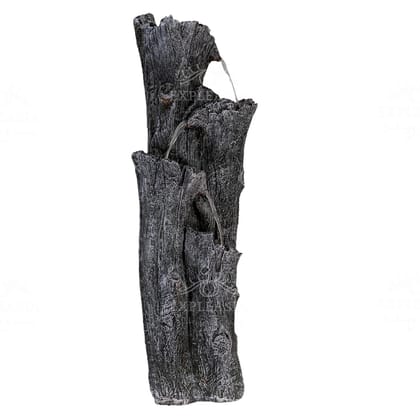 Grey Resin Tree Trunk Water Feature with 3 Waterfalls