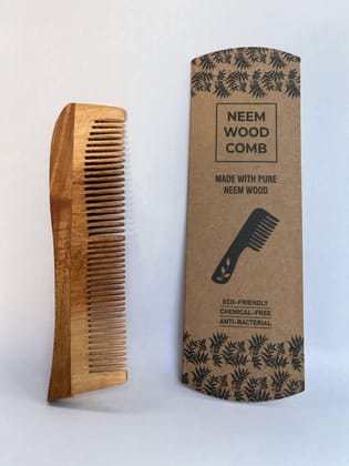  Neem Wood Comb - Eco-Friendly, Chemical-Free, Anti-Bacterial