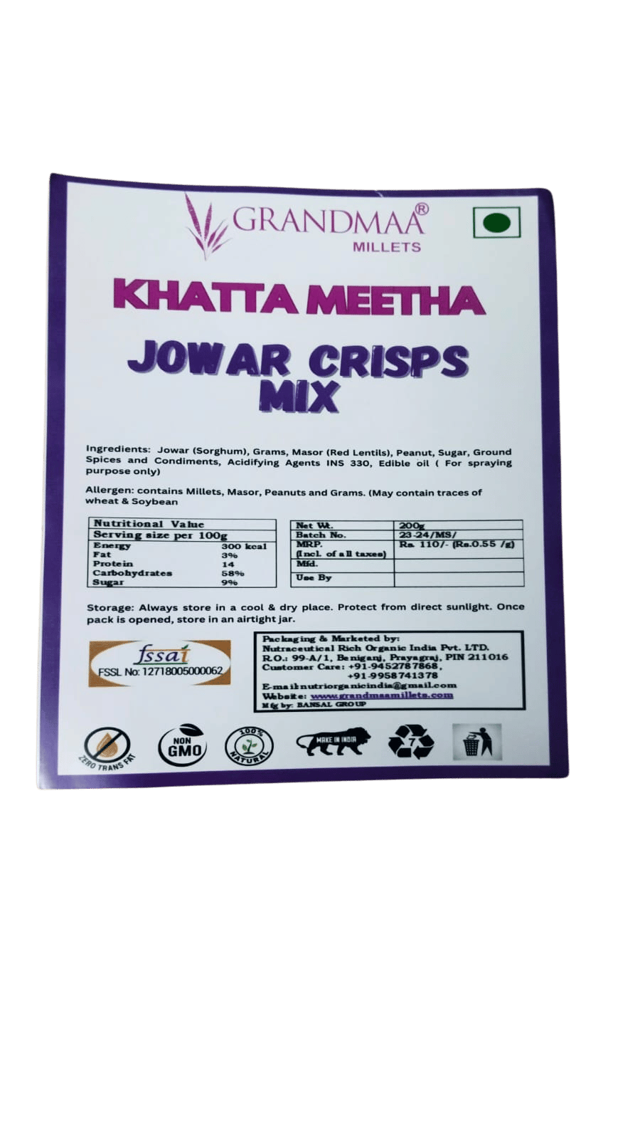 Khatta meetha Jowar Crisps Mix