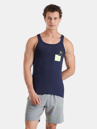 FCUK Play Croxley, Men's Lounge Vest - Navy