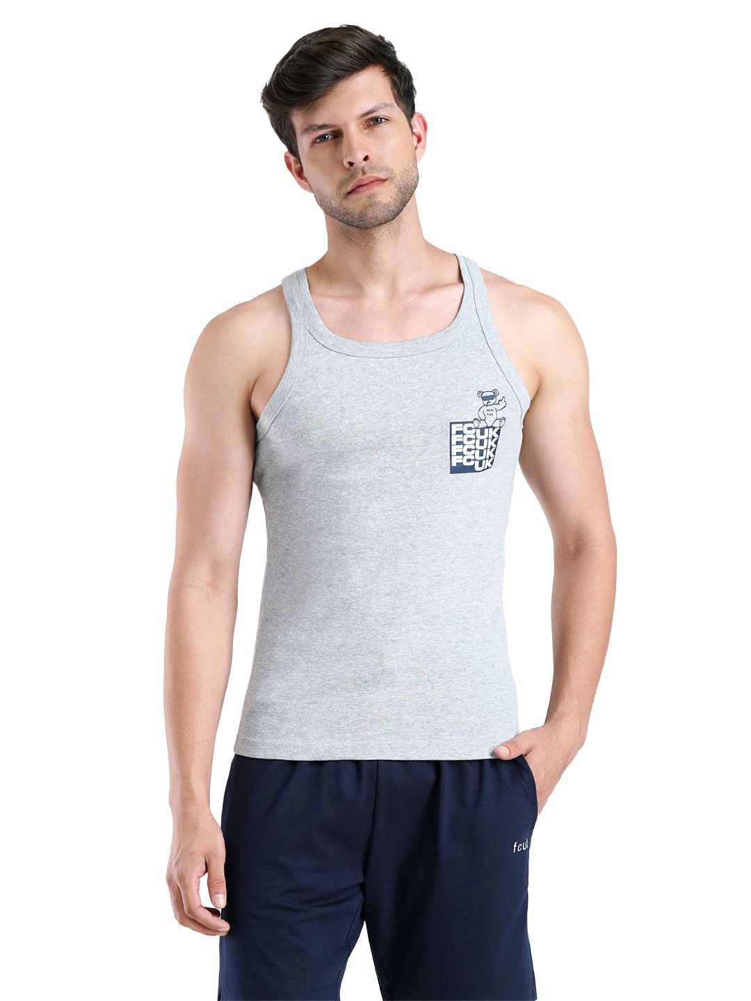 FCUK Play Croxley, Men's Lounge Vest - Gray