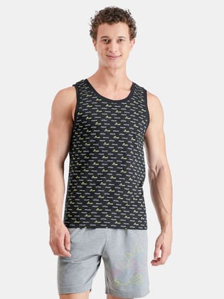 FCUK Play Hackney, Men's Printed Lounge Vest - Black AOP - 2