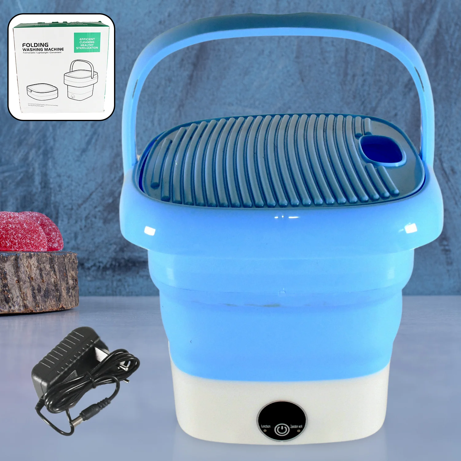 URBAN CREW MINI WASHING MACHINE FOLDABLE MINI WASHER WITH DRAIN BASKET PORTABLE WASHING MACHINE FOLDABLE FOR LAUNDRY TRAVEL CAMPING RV BABY CLOTHES