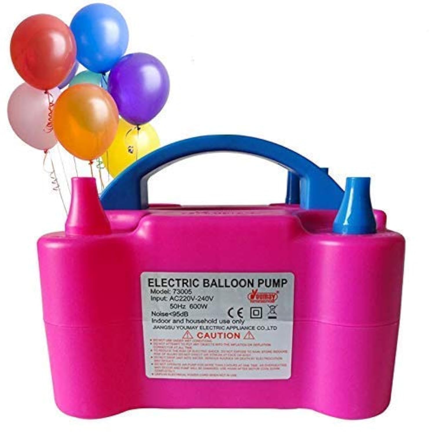 Acrylonitrile Butadiene Styrene High-Power Electric Balloon Inflator With Dual Nozzles - Ideal For Wedding Parties, Multi-Color,1 Piece